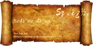 Szász Éva névjegykártya