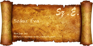 Szász Éva névjegykártya