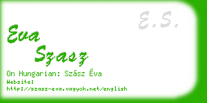 eva szasz business card